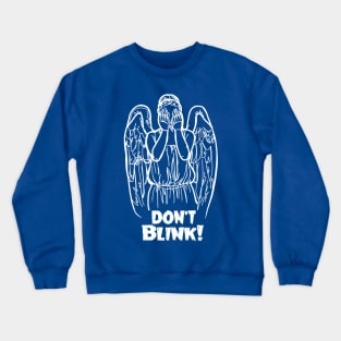 Don't Blink Winking Angel Bad Line Art in White Crewneck Sweatshirt